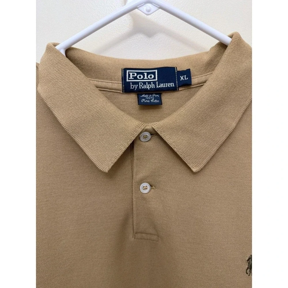 Polo Ralph Lauren Men's Pima Cotton Polo Shirt Camel Brown XL